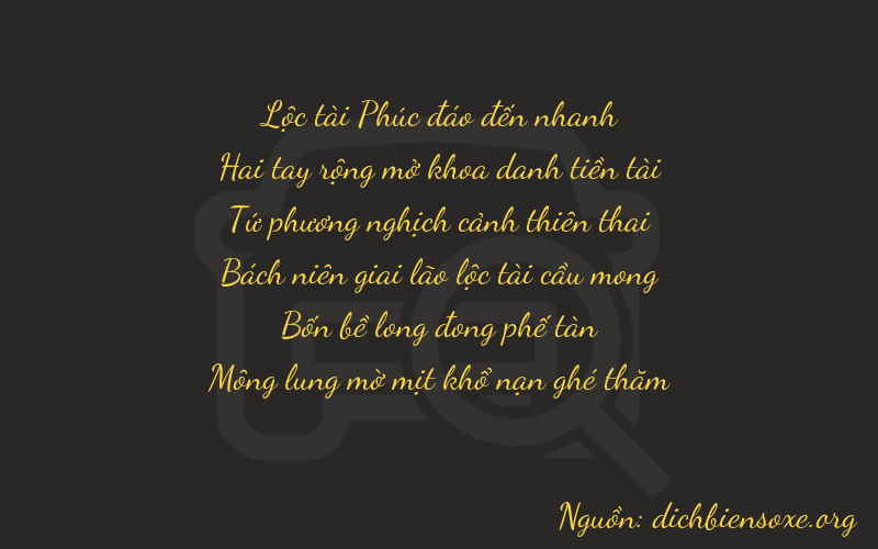 Thơ dịch biển số xe 62444