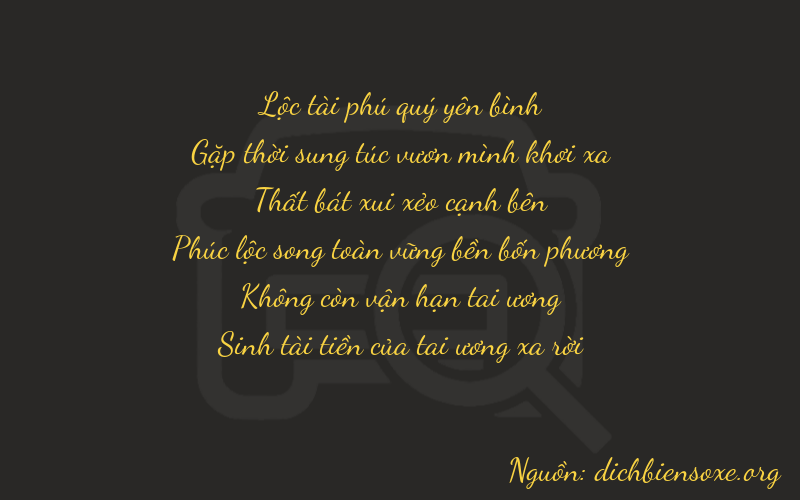 Thơ dịch biển số xe 64705