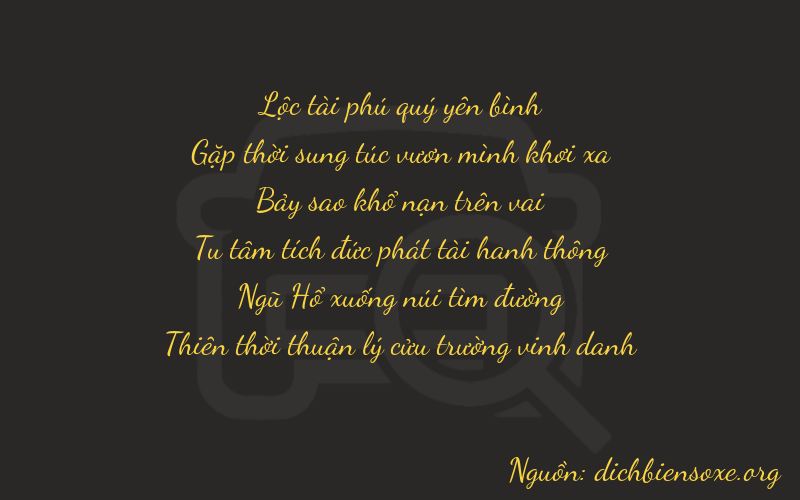 Thơ dịch biển số xe 64759