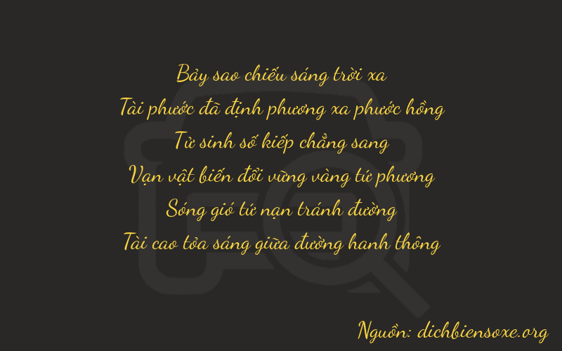 Thơ dịch biển số xe 76433