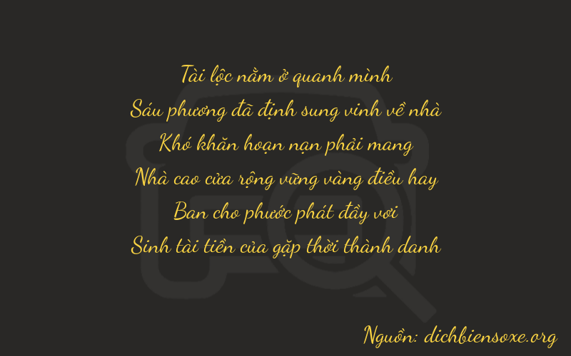 Thơ dịch biển số xe 86085
