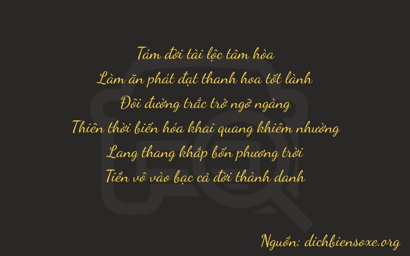 Thơ dịch biển số xe 86240