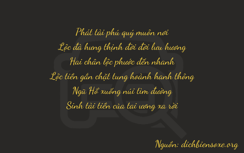 Thơ dịch biển số xe 86255