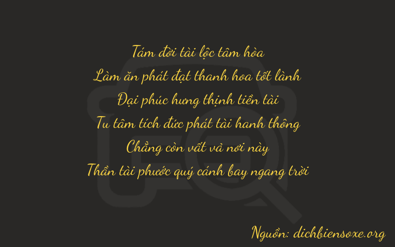 Thơ dịch biển số xe 86807