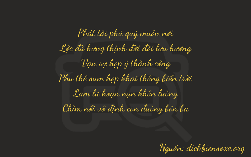 Thơ dịch biển số xe 86813