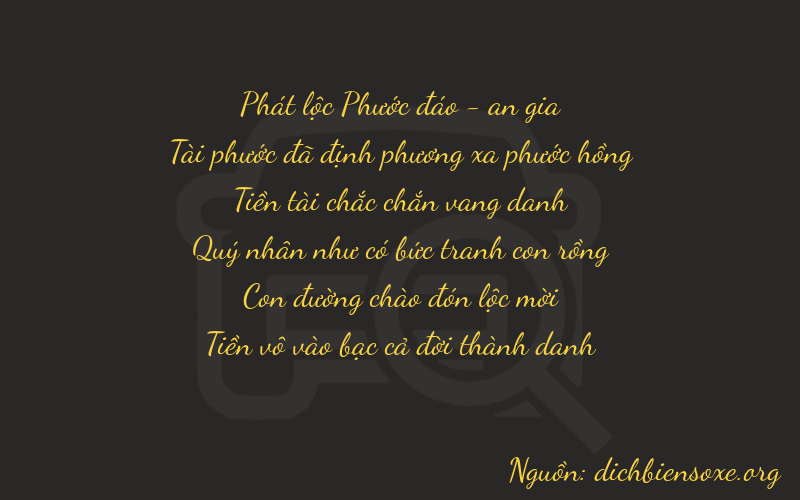 Thơ dịch biển số xe 86820