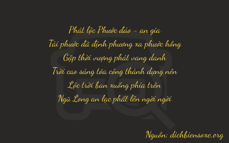 Thơ dịch biển số xe 86865