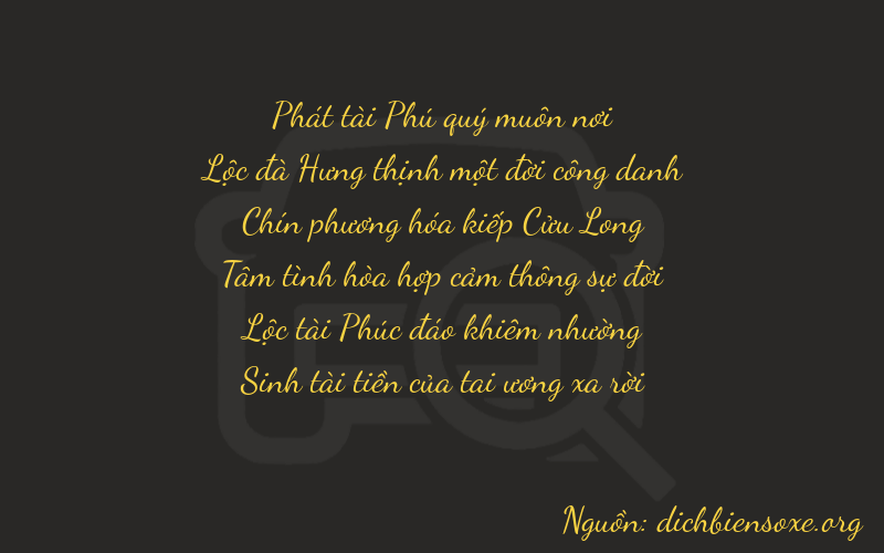 Thơ dịch biển số xe 86965