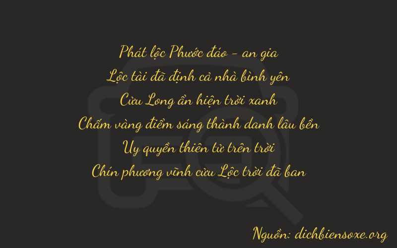 Thơ dịch biển số xe 86999