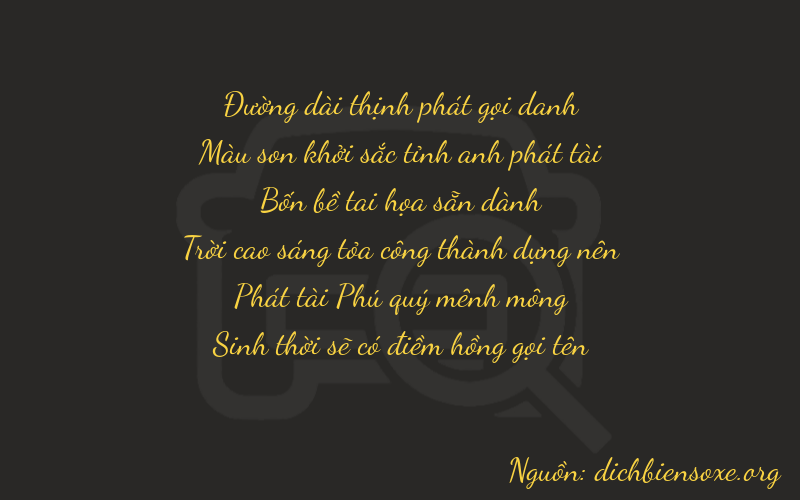 Thơ dịch biển số xe 87485