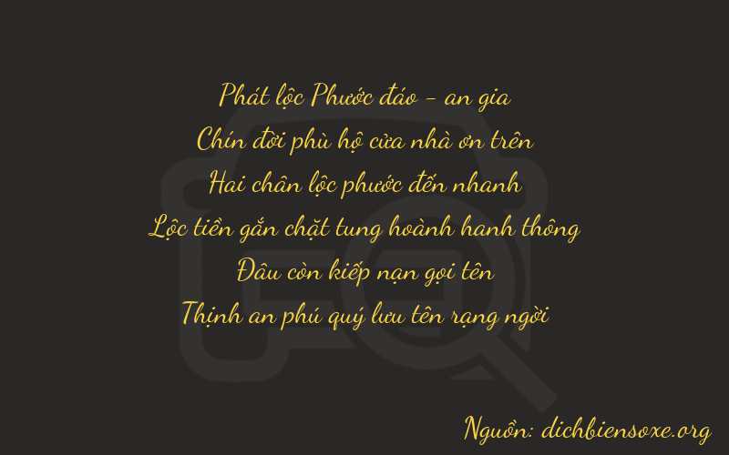 Thơ dịch biển số xe 89207