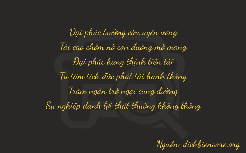 Thơ dịch biển số xe 93872