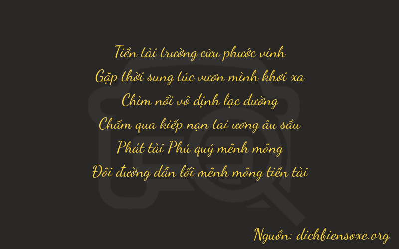 Thơ dịch biển số xe 94682